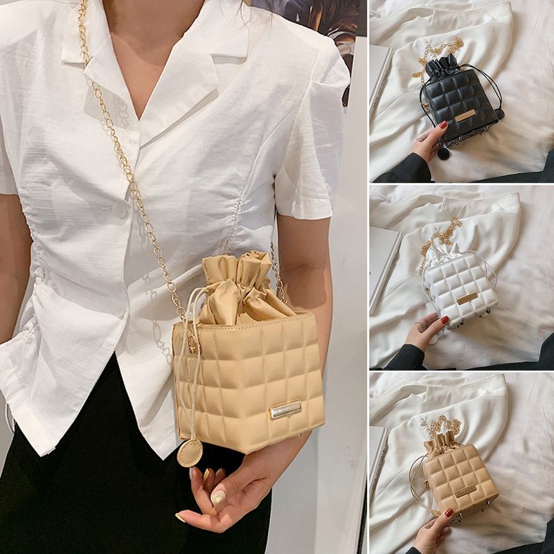 Lihao Borsa a tracolla da donna in pelle quadrata con tracolla a catena impermeabile per feste, banchetti nuziali, cachi_voghion.com