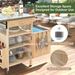 40.5' Outdoor Grill Cart With Stainless Steel Top, Solid Wood Outdoor Storage Cabinet With Drop Leaf, One Drawer, Towel Rack, Rolling Kitchen Cart W_voghion.com
