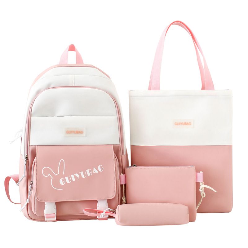 ​Back To School Essentials Set - 4-Piece Korean-Style Backpack Bundle For Elementary Students, Lightweight & Spacious Bookbag With Fun Prints_voghion.com