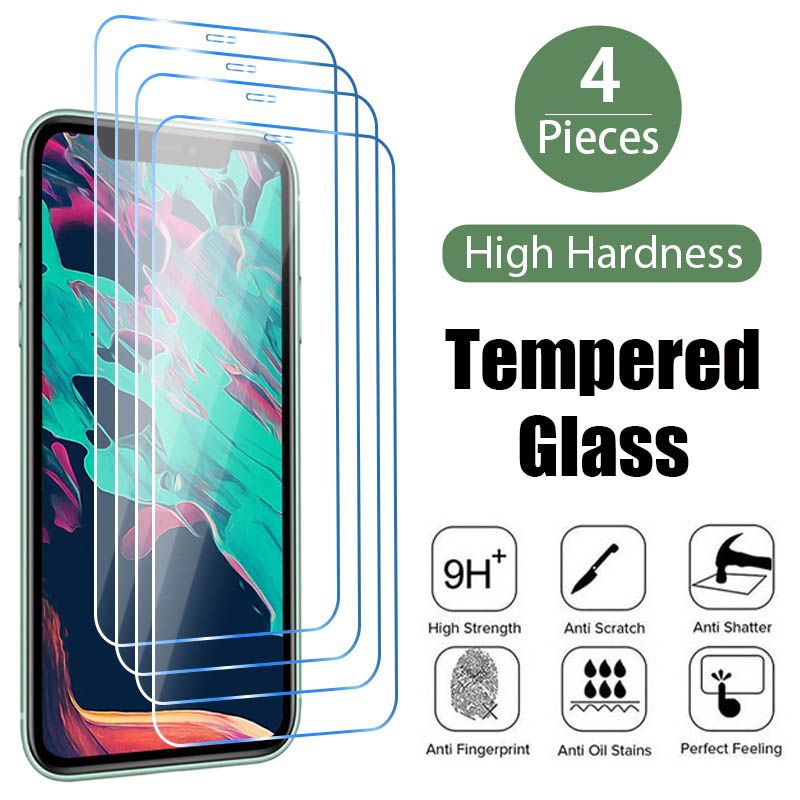 4Pcs Protective Glass On For iPhone 14 13 12 11 Pro Max XS XR 12Mini 13Mini Screen Protector Tempered Glass For iPhone 6 7 8 Plus SE2020 Glass_voghion.com