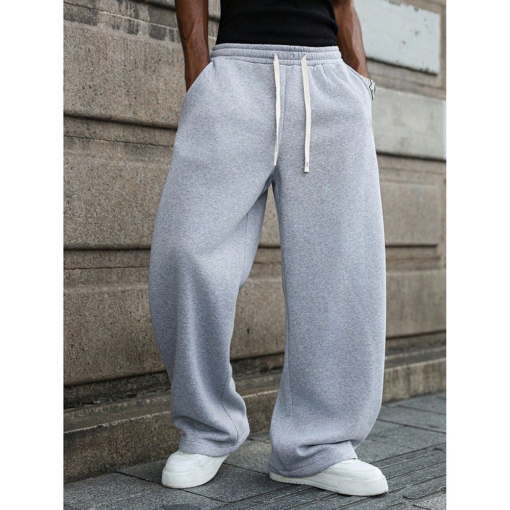 Men's Casual Jogger Pants - Lightweight Polyester Drawstring Trousers With Straight Leg, Comfortable & Stylish For Everyday Wear_voghion.com