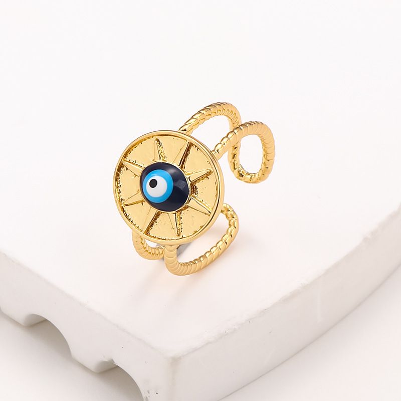 New Devil's Personality Niche Design Oil Drip Eye Copper Micro Inlaid Zircon Creative Versatile Ring For Women_voghion.com