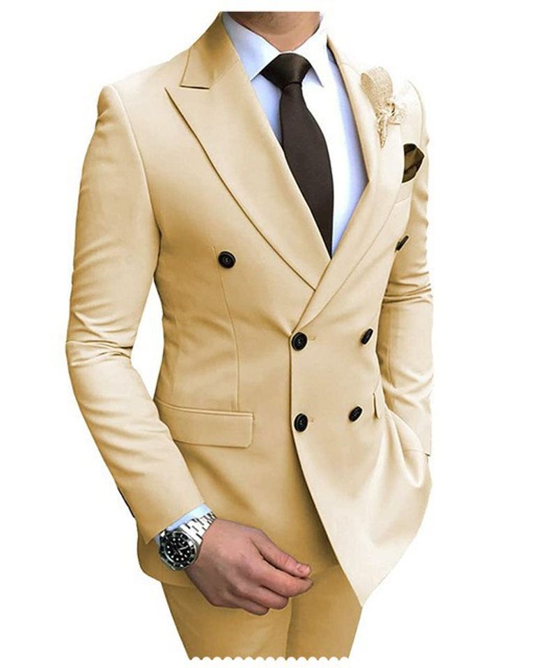 Herrenbekleidung Business Casual Anzug Sommeranzug Bräutigam Trauzeugenanzug Zweiteiliger Anzug Herrenanzug_voghion.com