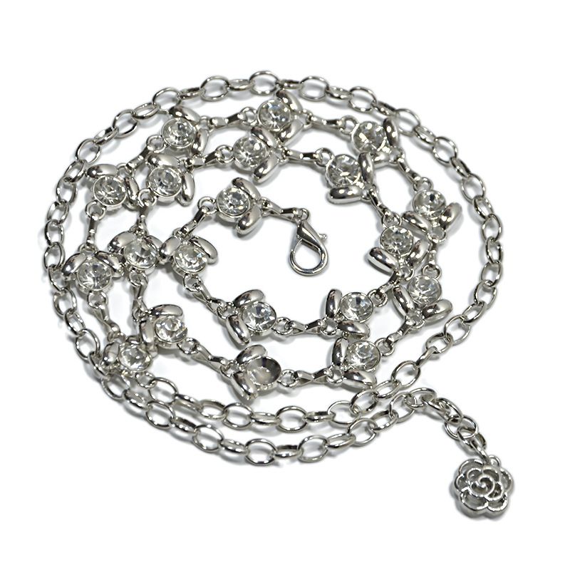 Koreaanse versie nieuwe metalen ketting, modieuze met strass ingelegde decoratieve jurk, jas, fijne diamanten tailleriem voor dames_voghion.com