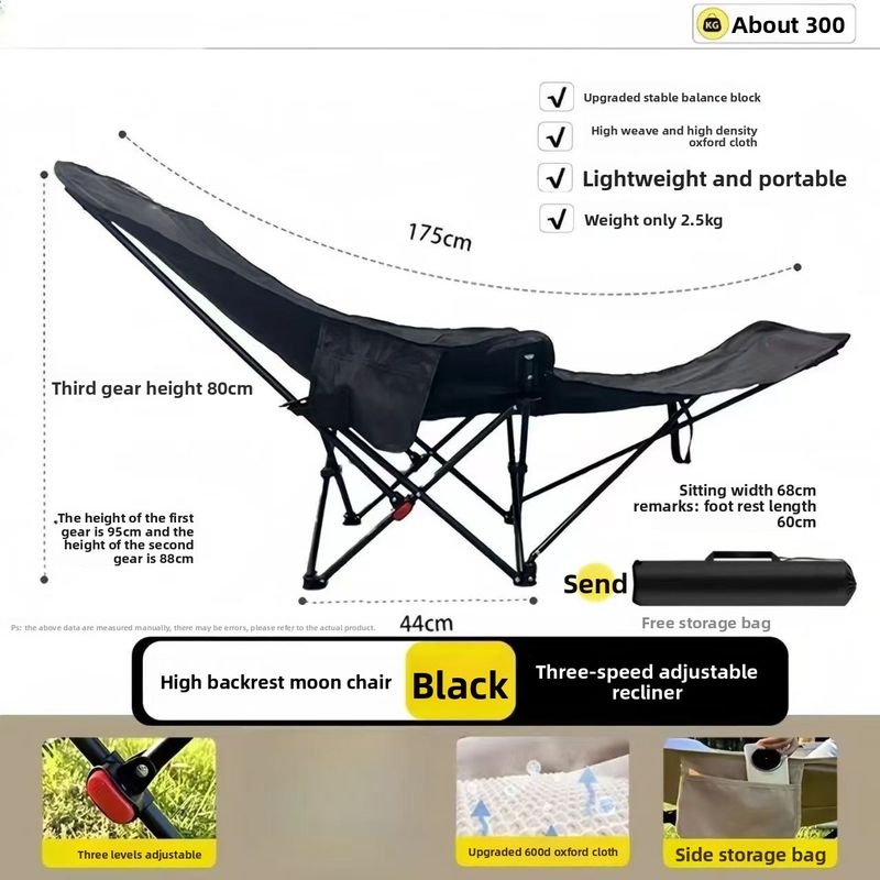 Balcony Lunch Break Thickened Moon Home New Leisure Camping Stall Foldable Outdoor Folding Chair Extra Thick_voghion.com