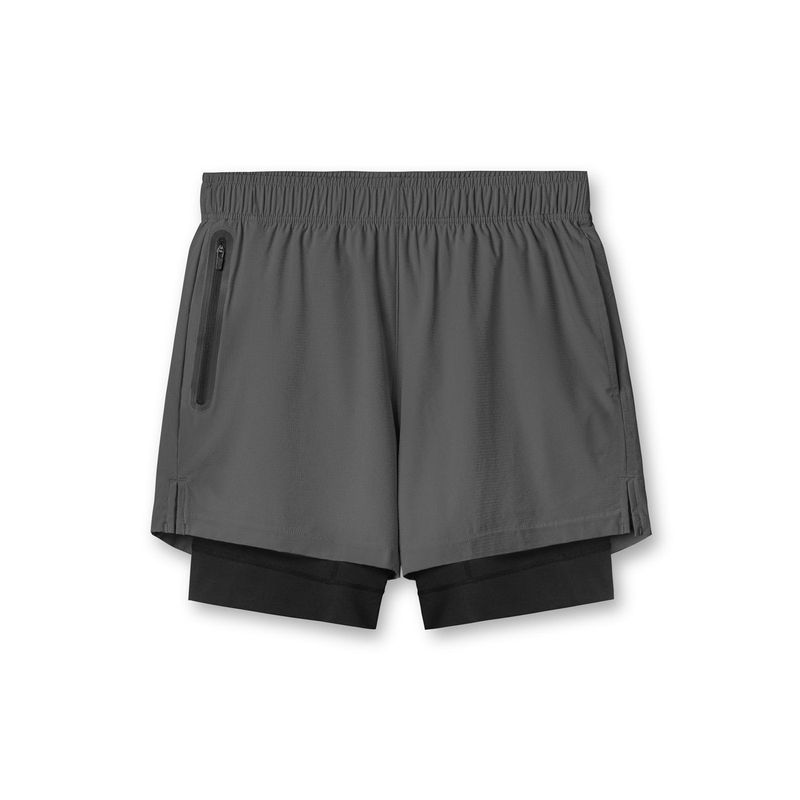 Muscle Burning Men's Sports Double-layer Shorts With Seamless Elastic Lining And Breathable Fitness Pants In Large Size_voghion.com