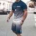 2026 Hot Sale Suit Fashion Short-sleeved T-shirt Pants Loose Men's 3D Digital Printing Gradual Change Of Color_voghion.com