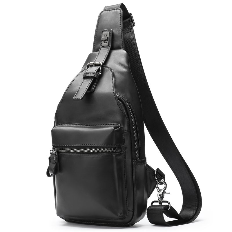 Malunte's new top layer cowhide chest made of genuine leather, simple and versatile men's, single shoulder crossbody_voghion.com