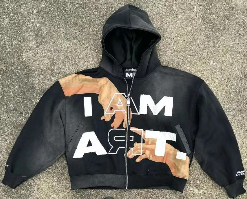 Herrenbekleidung Sweatshirt Shi Loose Nischenpullover Oberbekleidung Hübsches kurzes Kapuzenoberteil_voghion.com