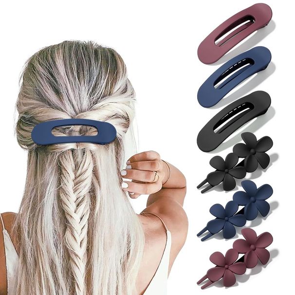 Large Temperament Frosted Flower Clip Side Clip Bangs One Line Broken Hair Clip Back Of The Head Clip Horizontal Clip Head Ornament_voghion.com