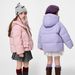 Piumino invernale per bambini con cappuccio, caldo cappotto corto in piuma d'oca per ragazze, imbottitura in piuma d'anatra bianca all'86%-90%, morbido ed elegante, rosa/viola/beige/nero_voghion.com