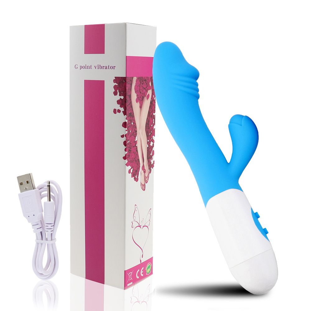 Dildo ricaricabile, vibratore a coniglio, doppia vibrazione, massaggiatore per punto G, AV stick, giocattoli sessuali per donne e donne_voghion.com