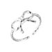 sterling silver irregular bow ring female simple sweet temperament small personality open tail ring 0460G_voghion.com