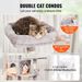 Cat Tree 63' Cat Tower With 2 Cat Condos Sisal Scratching Post Light Grey_voghion.com