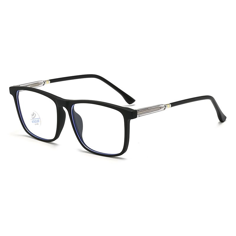 New TR90 square eyeglass frame, men's and women's fashionable mirror legs, anti blue light glasses, light, no degree_voghion.com