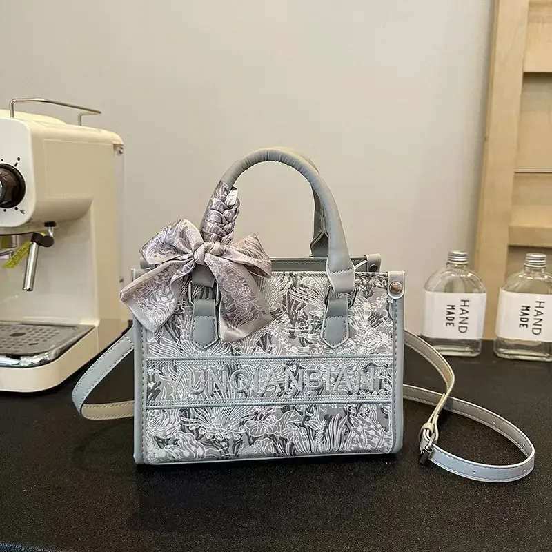 Spedizione gratuita, nuove borse a tracolla firmate per donna, borsa alla moda con ricamo, borsa a tracolla quadrata_voghion.com