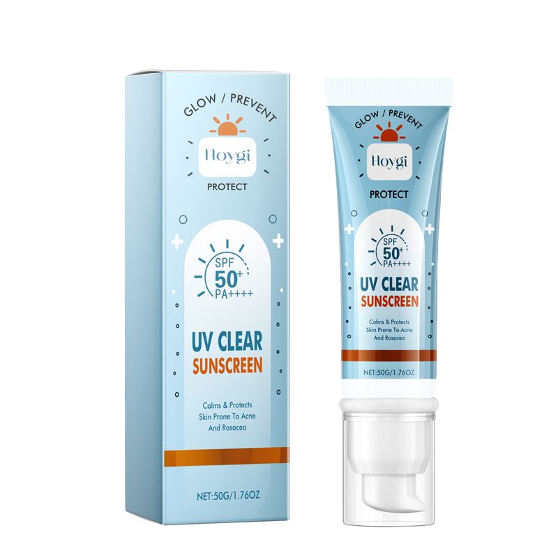 Hoygi Oil-Free Lightweight Sunscreen Cream Broad Spectrum SPF 50+ Non-Greasy Quick-Dry For Daily Face Protection And Makeup Base_voghion.com