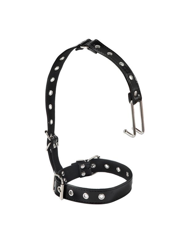Giocattolo sessuale fetish per coppie, gioco per adulti, BDSM, bondage, gancio per il naso in metallo, clip per il naso con collare per il collo, imbracatura in pelle SM, collare di contenimento_voghion.com