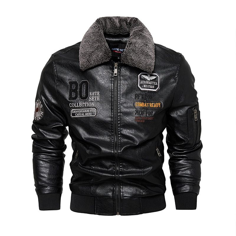  men's leather jacket new men's pu leather jacket motorcycle suit fleece leather jacket men's jacket men's_voghion.com