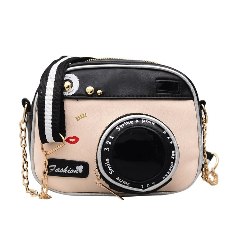Fall new retro fashion women's color matching personality camera chain crossbody bag_voghion.com