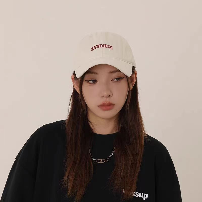 Streetwear Embroidered Baseball Cap - Washed Cotton Soft Brim Hat (Unisex Slim-Fit Design For Face Slimming All-Season Casual Wear Adjustable Strap)​_voghion.com