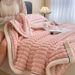 Premium Golden Mink Fleece Blanket - Double-Sided Plush With Checkerboard Pattern All-Season Soft Throw For Bed/Couch_voghion.com