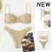 2025 Zweiteiliger Badeanzug mit Riemen im neuen Stil für Frauen, einfarbig, U-förmig, hohe Taille, Bikini-Bademode_voghion.com