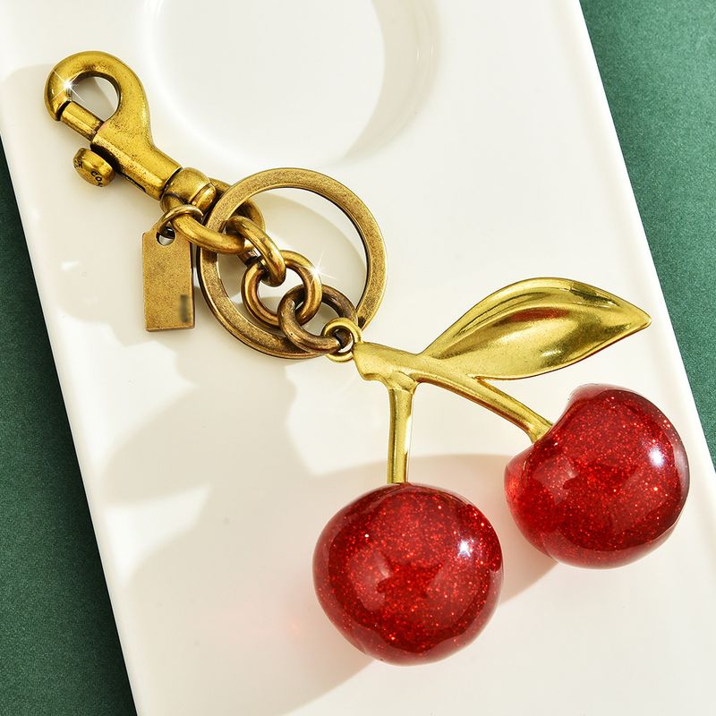 Llavero de cereza, colgante, accesorio para bolso de mujer, exquisito llavero para coche_voghion.com