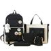 Four-piece Large Capacity Five-piece Backpack Printed Korean Version Harajuku Style Set Student School Bag_voghion.com