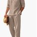 Pantaloni lunghi da uomo con maniche in cotone e lino, camicia Henley, set casual hippie da spiaggia, tinta unita, taglia europea_voghion.com