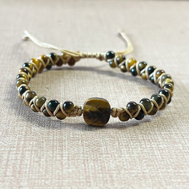 Jauna, tīri roku darināta, divslāņu pīta aproce, 4 mm apaļas pērlītes, dabīgā akmens jogas aproce, kvadrātveida pērlītes_voghion.com