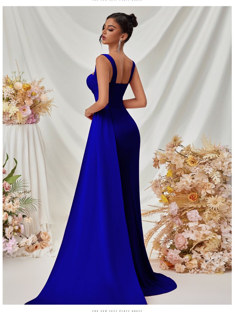 Women's Clothing New Slit Sexy Evening Dress For Women High End Temperament Hip Wrapped Slim Suspender Long Dress_voghion.com