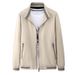 Pure cotton washed jacket men's plus velvet Korean style casual stand-up collar warm men's top spring and autumn thin men's jacket_voghion.com