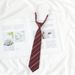 Red And Gold Striped Lazy No-Tie College Style For Women Graduation Photo Brown Men's Bachelor's Degree Suit Bow Tie_voghion.com