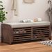 Distressed Shutter Storage Bench With Acacia Veneer For Retro Charm For Living Room,Entryway_voghion.com