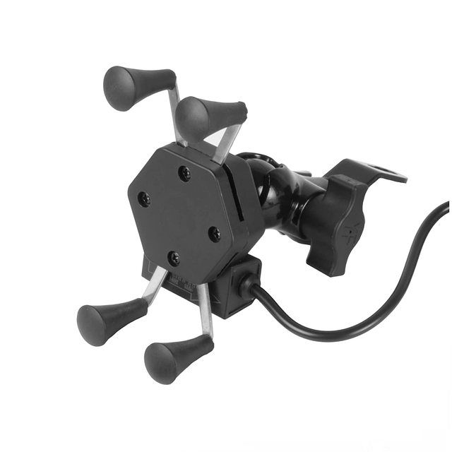 Motocikla mobilā tālruņa turētājs ar USB lādētāju Motocikla velosipēda stūres statīva stiprinājuma kronšteins_voghion.com