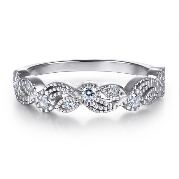 Set di anelli retrò con zirconi - Anelli in argento sterling 925 in stile europeo (3 pezzi)_voghion.com