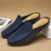 Men's Sandals, Half Flip Flops, Genuine Leather Herringbone, Summer Breathable And Fashionable Trendy Toe Caps, Casual_voghion.com