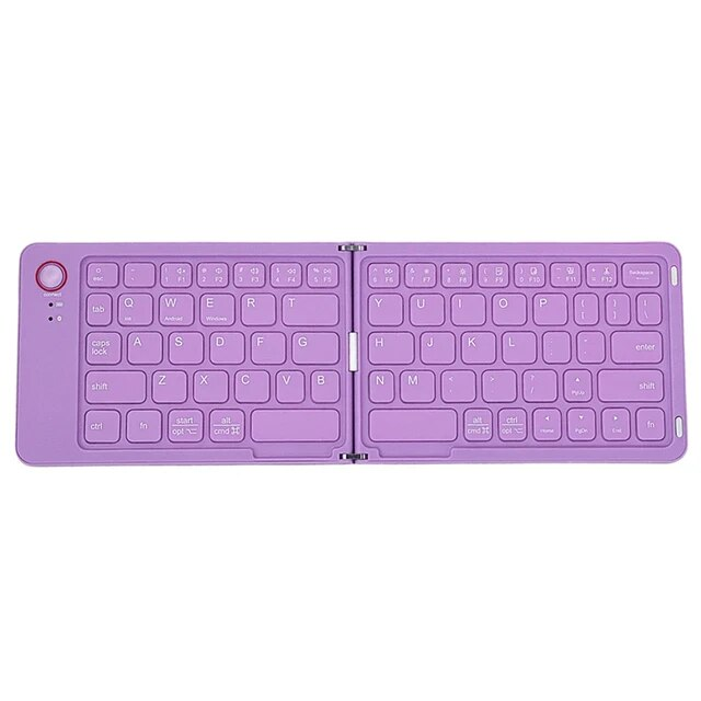 Teclado dobrável de bolso, digitação silenciosa, teclado ultrafino compatível com bluetooth com suporte para android, windows, ios, tablet e laptop_voghion.com