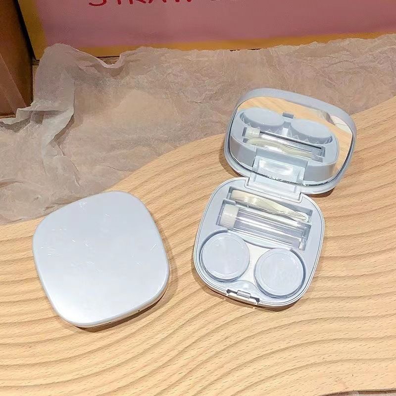 Unisex Contact lens case Simple cute contact lens case DIY contact lens case portable Double box care_voghion.com