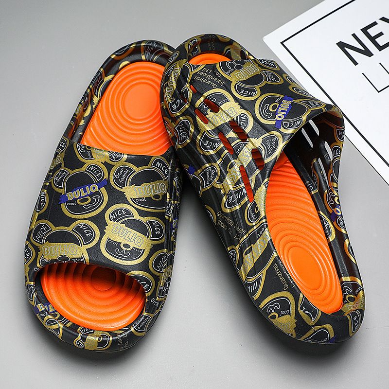 Men's Summer Outdoor Slides - Thick Cushion Cloud Foam Anti-Slip & Odor-Resistant Trendy Printed Sandals For Beach/Gym/Casual Wear​_voghion.com