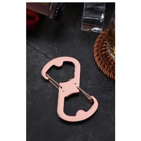 Mulifuncional Meal Carabiner Oudoor Camping Porable Bole Opener 8-Shaped Buckle Sainless Seel Keychain Tool_voghion.com