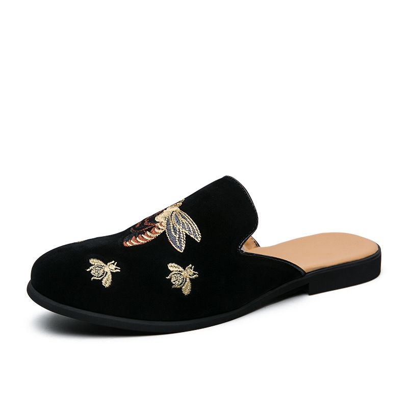 Cross Border Herren Hausschuhe Lazy Scalloped Korean Style Fashion Halbverstrebte Schuhe ohne Absätze_voghion.com