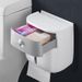 Bathroom Tissue Holder Wall Mounted Toilet Paper Box Waterproof Roll Paper Storage Rack Double Layer Organizer Shelf With Drawer_voghion.com
