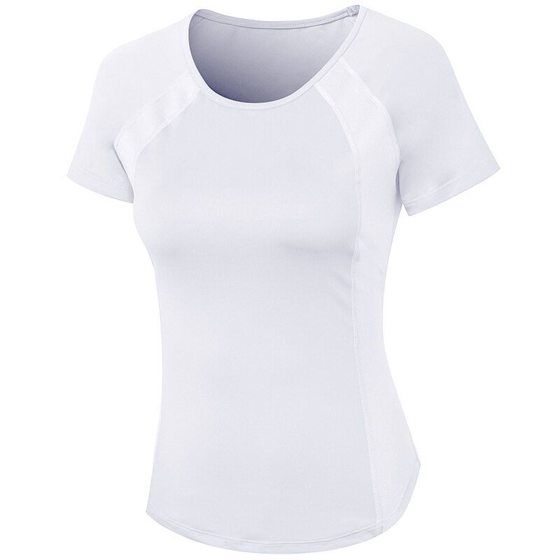 SUPERFLOWER dames casual korte mouwen ronde hals sport-T-shirt mesh ademend hoog elastisch sneldrogend hardlooptops_voghion.com
