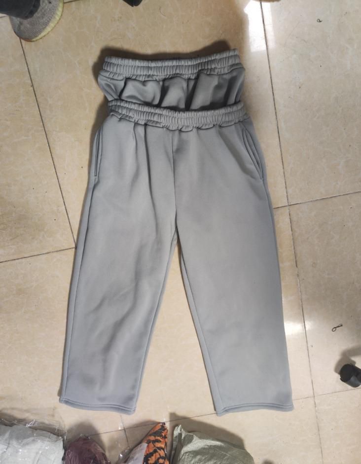 Męska odzież casualowa prosta para moda kreatywna podwójny pas składane spodnie dresowe_voghion.com