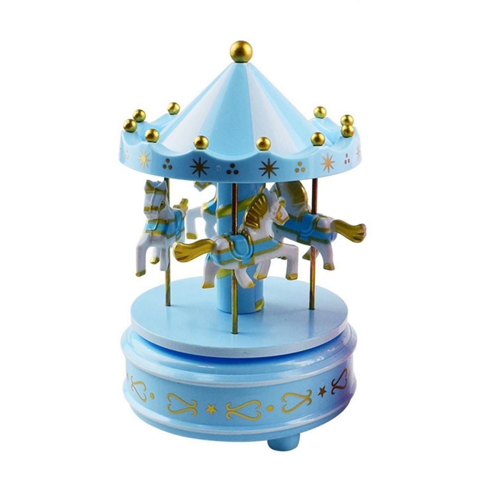 Creative Fantasy Christmas Holiday Decor Carousel Music Box Easy Use Carousel Ferris Wheel Ornaments_voghion.com