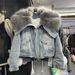 Clothing Winter New Large Collar Fox Denim Fur Jacket Women's Thick Lined Parka_voghion.com
