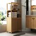 Bamboo Storage Cabinet, Freestanding Bathroom Cabinet With 2 Doors, Floor Cabinet Organizer For Living Room, Kitchen, Entryway_voghion.com