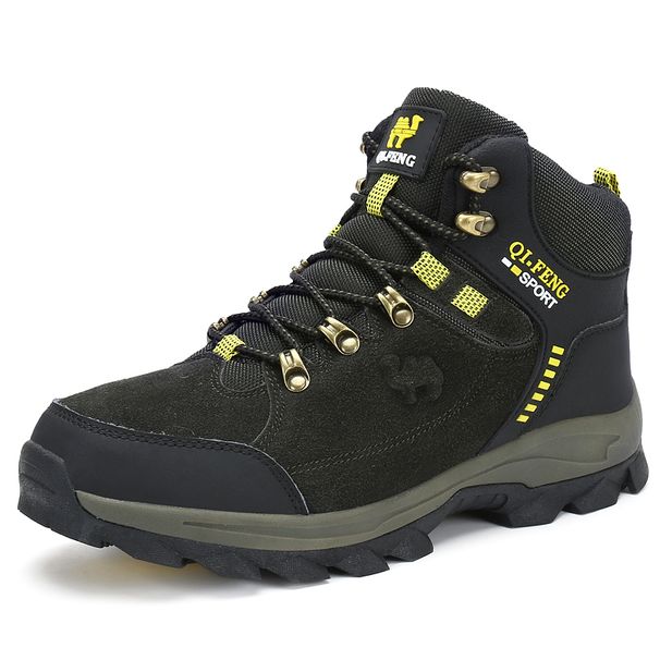 Outdoor-High-Top-Stiefel für Herren, geschnürt, dicke Sohle, weiche, atmungsaktive, verschleißfeste, stoßdämpfende Freizeit-Wanderschuhe für Herren_voghion.com